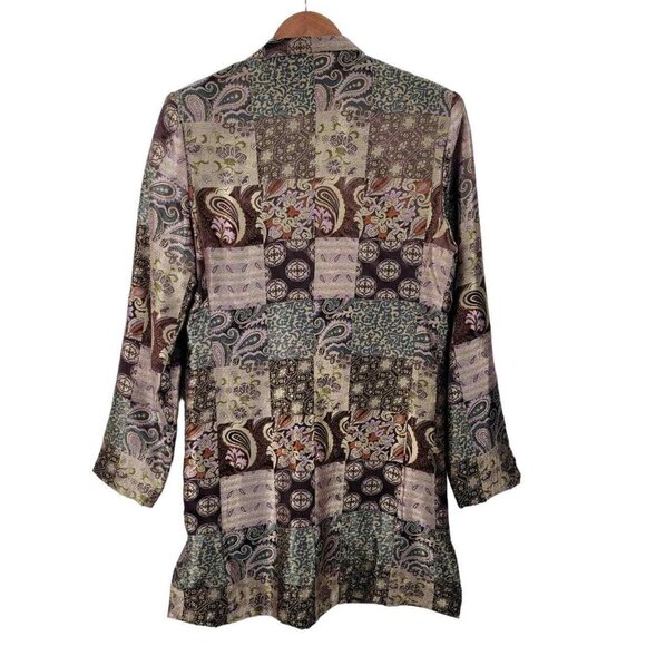 Graff Wear‎ Chocolate Brown Patchwork Blazer Jacket Medium - Picture 3 of 6